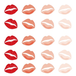 acclaim clipart: lipstick kisses background